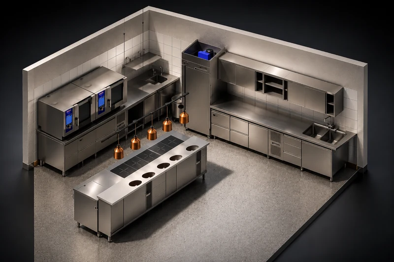 3D-Planung einer Großküche – herstellerneutrale Fachplanung nach HOAI (raimannConcepts)